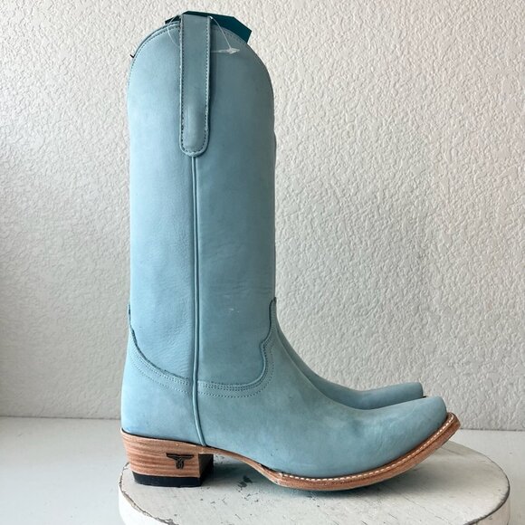 Lane EMMA JANE Womens Cowboy Boots 7 Western Light Blue Cowgirl Mid Calf Tall - Picture 2 of 13